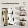 3-layered black decorative wall mirror with metal frame, ideal for living room, bedroom, or bathroom decor.