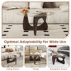Triangle coffee table with tempered glass top and adjustable walnut rubber wood base, ideal for living room or study.