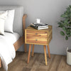 Wooden Nightstand Mid-Century End Side Table with 2 Storage Drawers-Natural - Gallery View 1 of 11