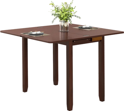 Costway Mid Century Extendable Folding Dining Table w/ Hidden Storage for 4 58749326 New