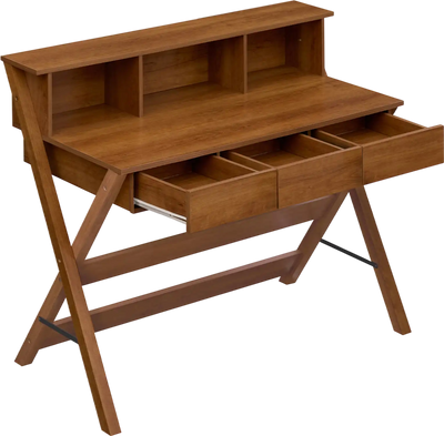 Costway Vintage Computer Desk w/ 3 Drawers & Open Compartments 269834157 New