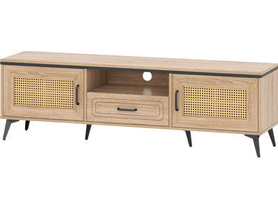 Costway Mid Century Modern TV Stand Entertainment Center 2 Cabinets Storage Drawer 97623154 New
