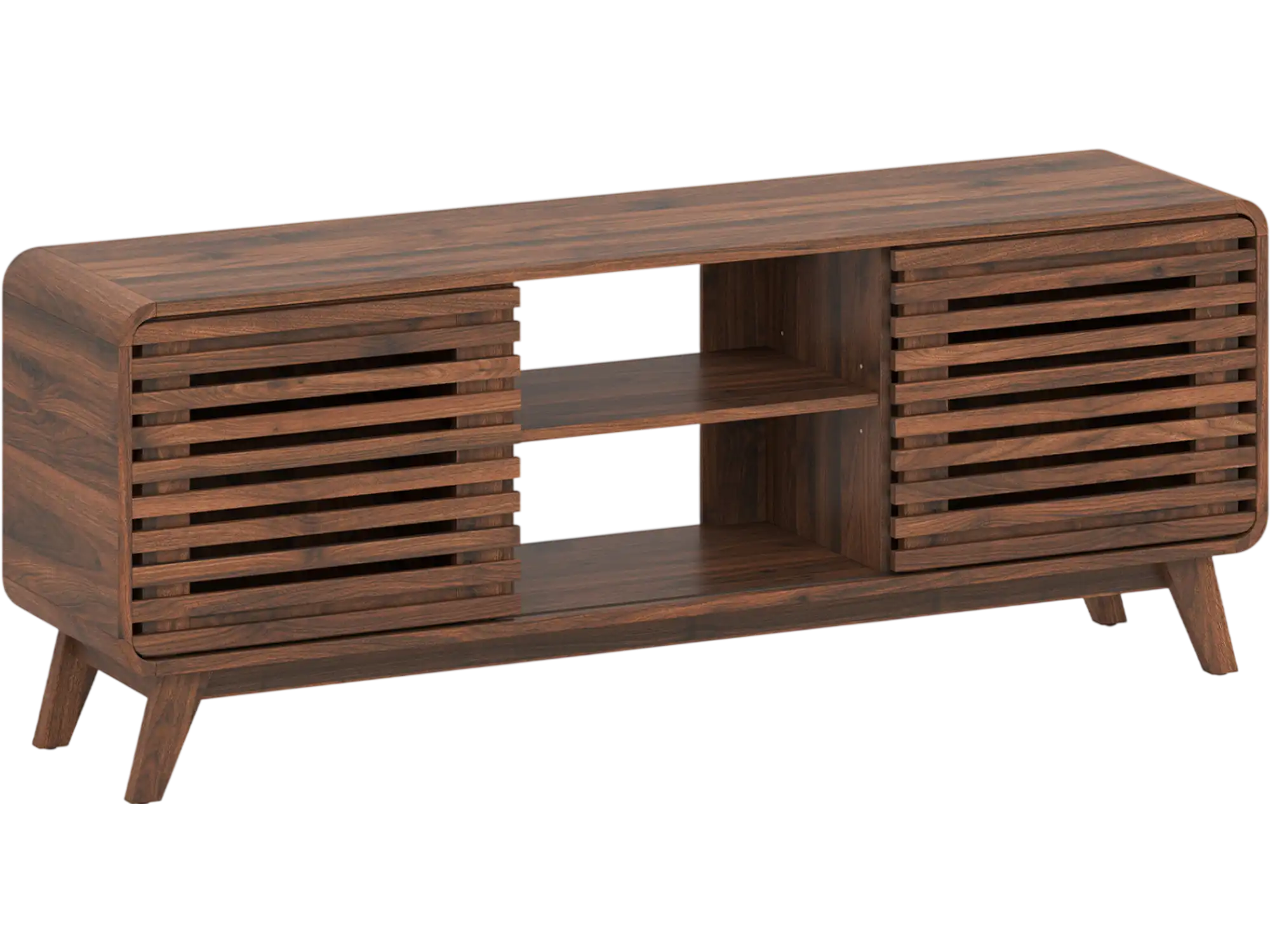 Costway Mid Century Modern TV Stand Entertainment Center Sliding Doors 57710240 New