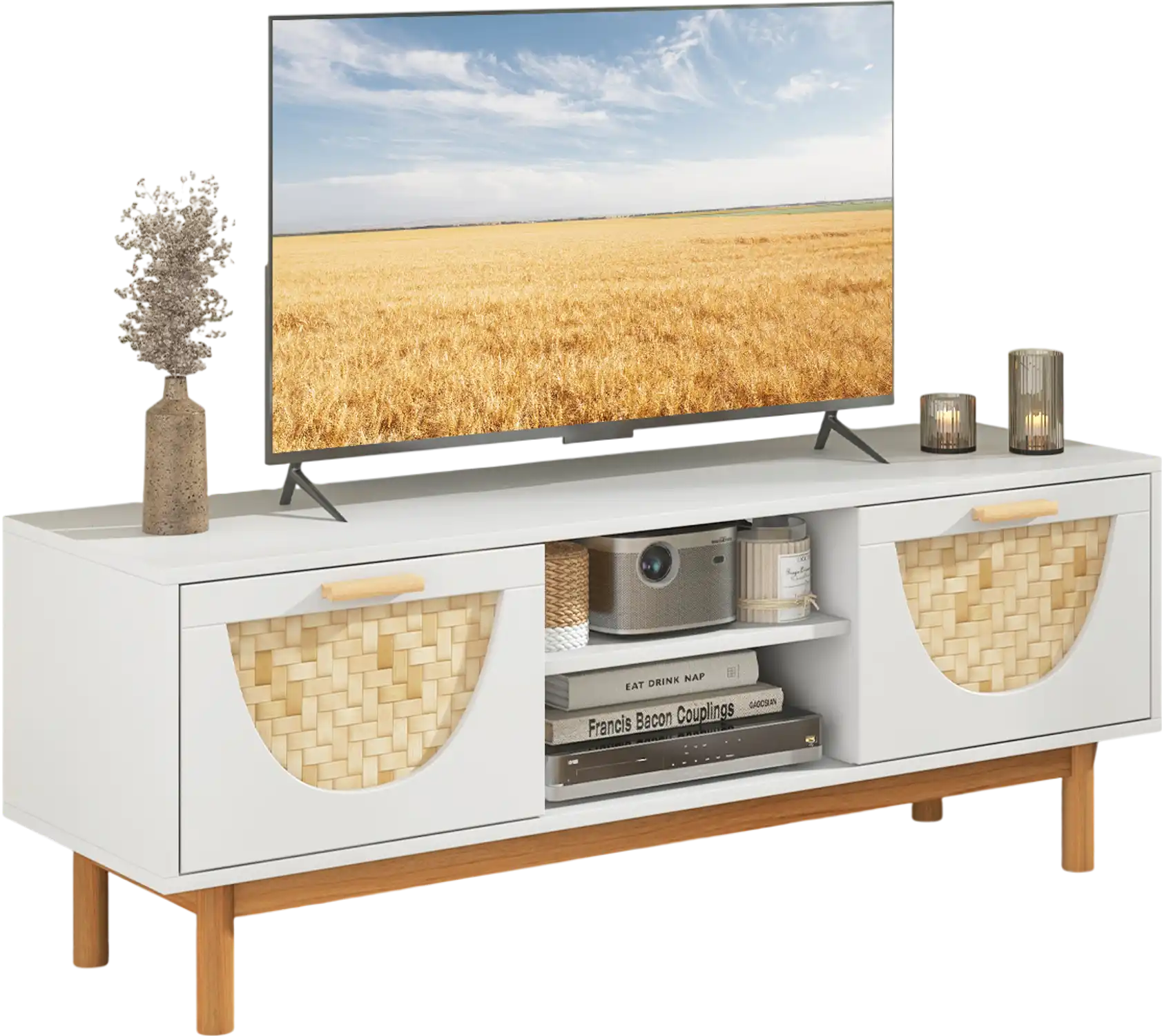 Costway Mid Century Modern TV Stand Entertainment Center for 55