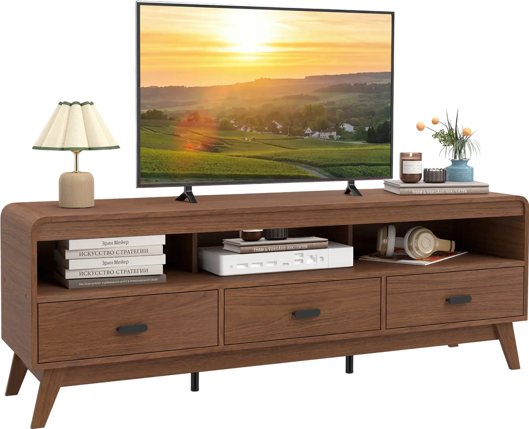 Costway Mid Century Modern TV Stand for TVs up to 70