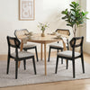 Mid Century Rattan Dining Chairs set of 2 features a solid wood frame and ergonomic design for comfortable dining.