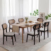 Mid Century Rattan Dining Chairs set of 4 feature ergonomic backs and breathable fabric, perfect for dining rooms or cafes.