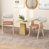 Mid Century Wooden Accent Chairs with Leathaire Seat Cushions Set of 2-Beige - Gallery View 1 of 9
