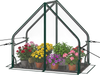Mini greenhouse showcasing a sturdy metal frame and vibrant flowers, perfect for enhancing plant growth on balconies or.