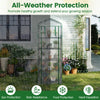 Mini greenhouse with 5 tier shelves, rustproof frame, and PE cover, ideal for balcony or terrace plant growth.