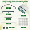 Portable mini greenhouse parts including metal frame, PE cover, and wire shelves for easy plant organization.