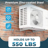 Mini split wall mounting bracket made of zinc-coated steel, supports up to 550 lbs, designed for 12000-24000 BTU AC.