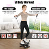 Mini stepper with resistance bands for full body workout, featuring anti-slip pedals and adjustable height for home.