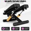High-quality hydraulic cylinders of the black mini stepper ensure smooth, fluid motion for effective home workouts.