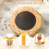 Mini trampoline for toddlers featuring a foam-padded handle and safety cover, designed for secure and fun jumping.