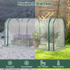 Mini tunnel greenhouse with PE cover, roll-up zipper door, and rustproof frame for protecting plants from weather.