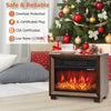 Mini wooden tabletop fireplace with realistic flame effect, 750W heating power, and overheat protection for cozy warmth.