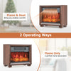 Mini wooden tabletop fireplace with realistic flame effect, offering flame and heat or flame only for cozy warmth.