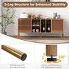 Mirrored buffet cabinet with 2 drawers and 1 door, featuring a 5-leg structure for stability, suitable for living room.