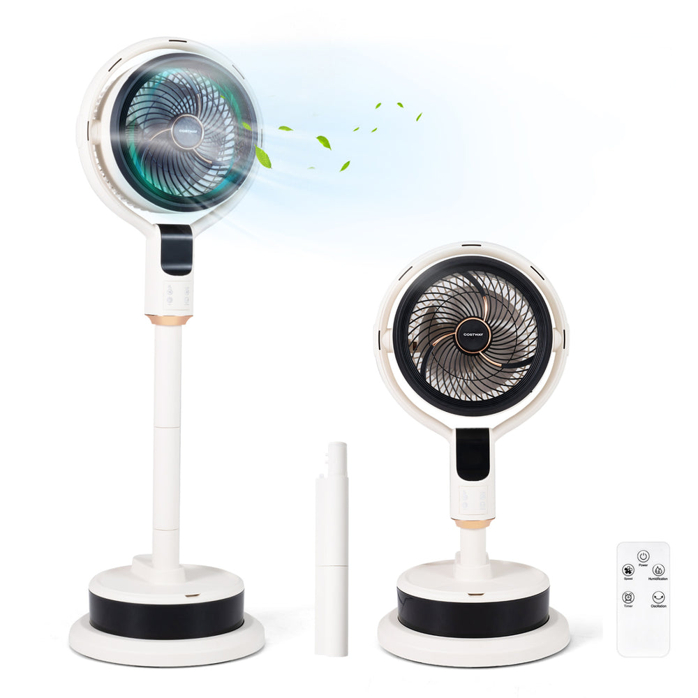 Misting Pedestal Fan Air Circulator with 90° Auto Oscillation Floor Standing Fan with 8 Speeds - Gallery View 4 of 11