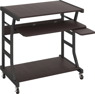 Costway Mobile Computer Desk Keyboard Tray Mouse Tray Shelf 86147352 New