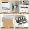 Close-up of the Mobile Kitchen Island's quality metal hinges and towel rack, showcasing its functional design for.