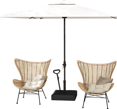 Costway Mobile Patio Umbrella Base Water/Sand Fillable 3-Wheel Black 781524369 New