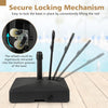 Mobile patio umbrella base with wheels, secure locking mechanism, and water/sand fillable for stability and easy.