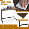 Mobile side table rolling laptop desk cart in rustic brown with easy-to-clean surface and tablet slot for versatile use.
