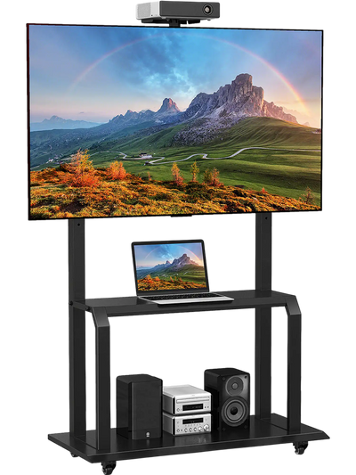 Costway Mobile TV Stand Camera Shelf AV Shelves 32-80
