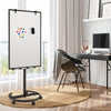 Height-Adjustable Mobile Whiteboard with Round Stand Paper Clips-Black - Gallery View 1 of 9