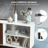 Modern buffet sideboard with anti-tipping design, walnut finish, and spacious storage for kitchen or dining room use.