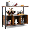 Modern Kitchen Buffet Sideboard with 3 Compartments-Rustic Brown - Gallery View 1 of 11