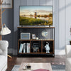Modern kitchen buffet sideboard in rustic brown with three compartments, ideal for living room or dining room storage.