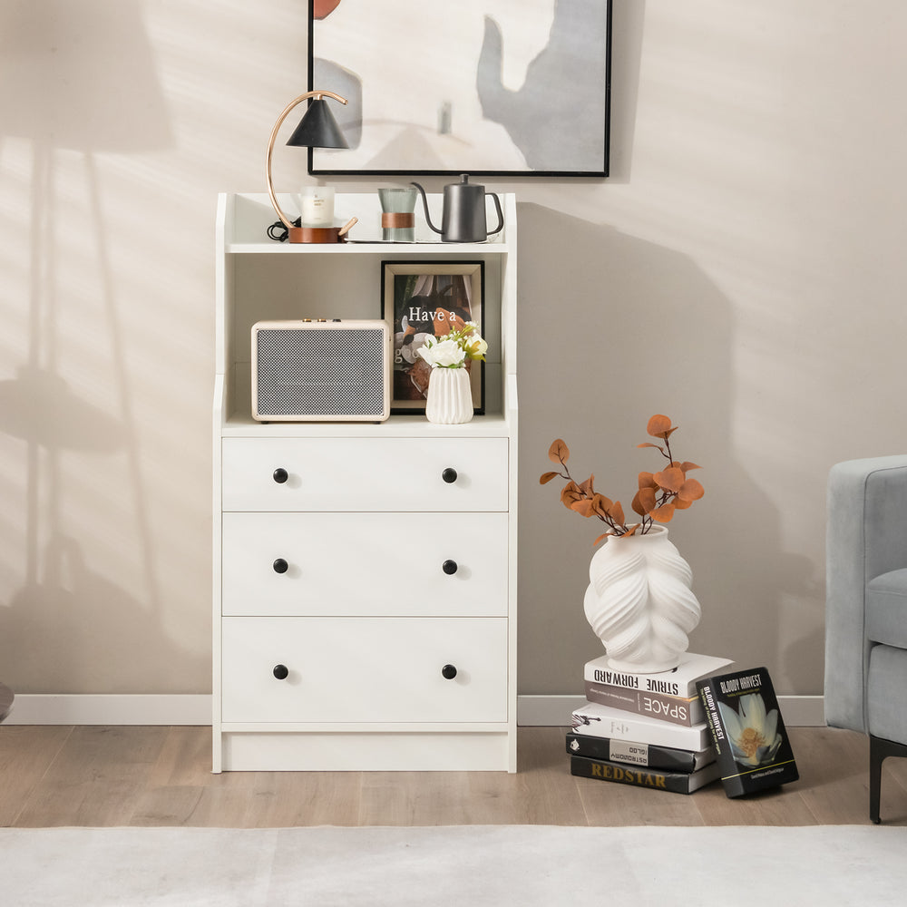 Modern Storage Dresser with Anti-toppling Device-White - Gallery View 1 of 12