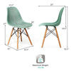 Hollow plastic dining chair with beech wood legs, measuring 32.5" high, ideal for small spaces and modern decor.