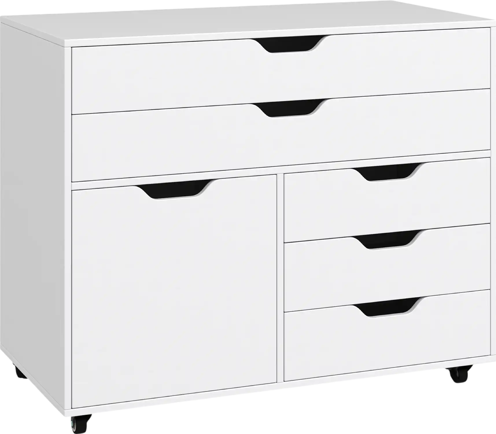 Costway 5-Drawer Mobile Chest Modern Cabinet with Casters New