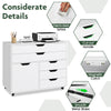 Costway 5-Drawer Mobile Chest Modern Cabinet with Casters New
