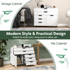 Costway 5-Drawer Mobile Chest Modern Cabinet with Casters New