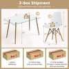 Costway Rectangle Dining Table Set 5 Pieces with 51" Glass Tabletop New