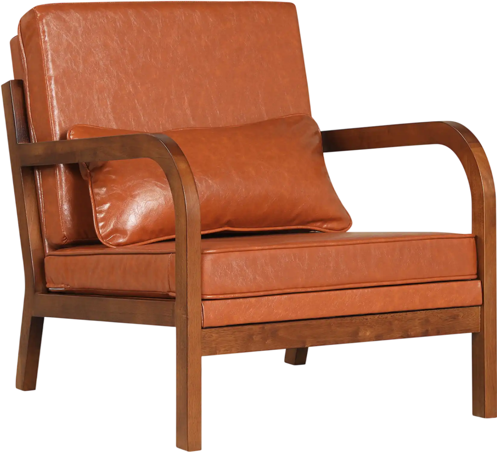 Costway Modern Accent Upholstered Armchair Faux Leather Linen Fabric 90734597 New
