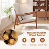Modern accent chair with a sturdy natural rubber wood frame and removable cushions, perfect for living rooms or home.