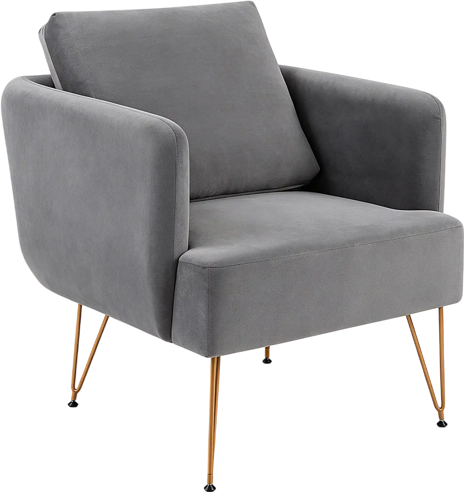 Costway Modern Accent Chair w/ Back Cushion Golden Metal Legs 79728222 New