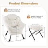 Beige modern accent chair with folding footrest, ergonomic design, and soft head pillow for versatile comfort and style.