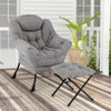 Modern Accent Chair with Folding Footrest and Head Pillow-Gray - Gallery View 1 of 10