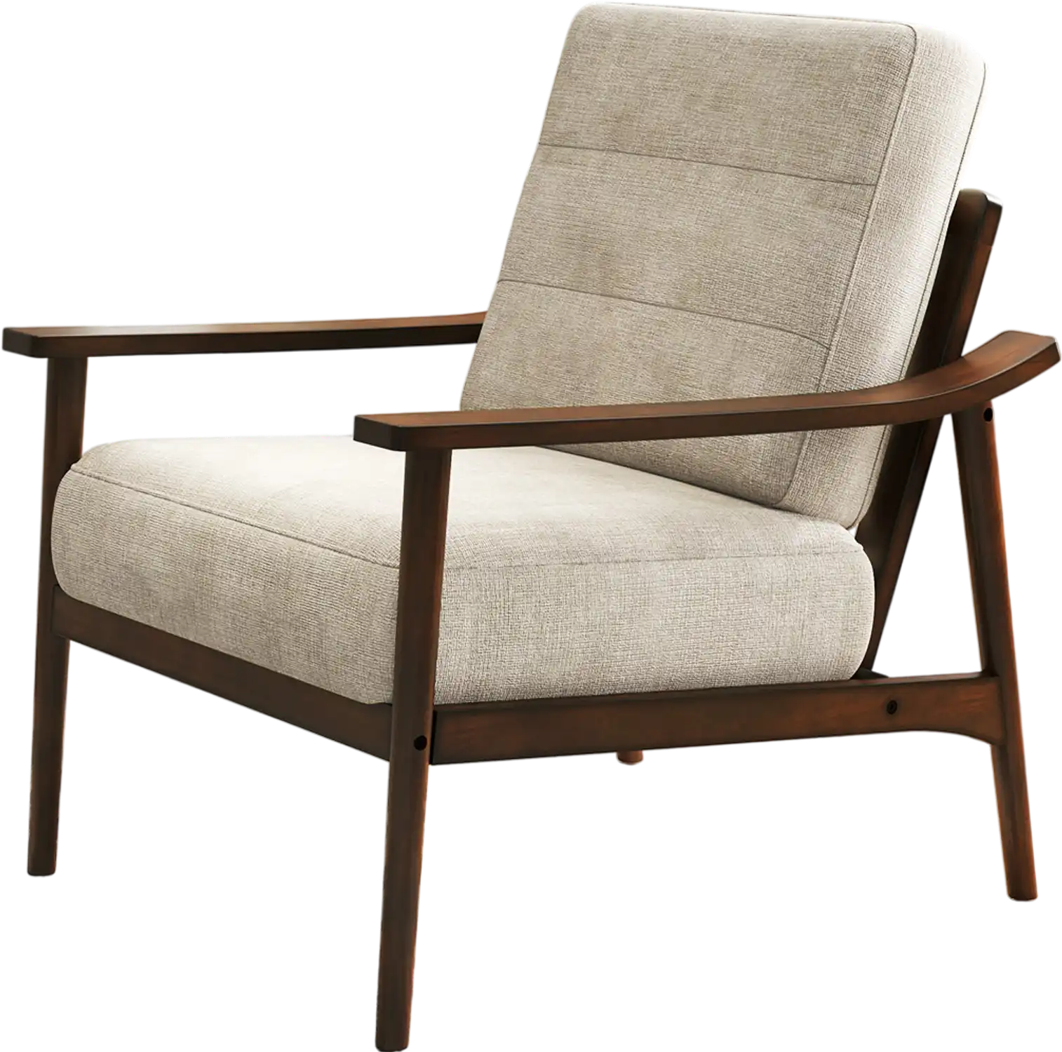 Costway Modern Accent Chair Rubber Wood Armrests Legs Brown 863179542 New