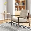 Modern Accent Chair with Rubber Wood Armrests and Legs for Living Room-Brown - Gallery View 1 of 9