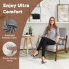 Modern accent chair with rubber wood armrests, breathable gray fabric, and sponge filling for ultimate comfort in any.