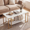 Modern Accent Table with Open Storage Shelf for Apartment and Lounge-White - Gallery View 1 of 9