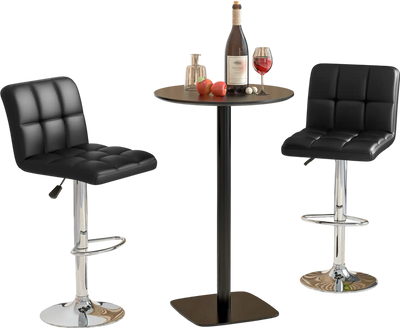 Costway Modern Bar Stools Set of 2 with Back Metal Base Footrest 64513892 New